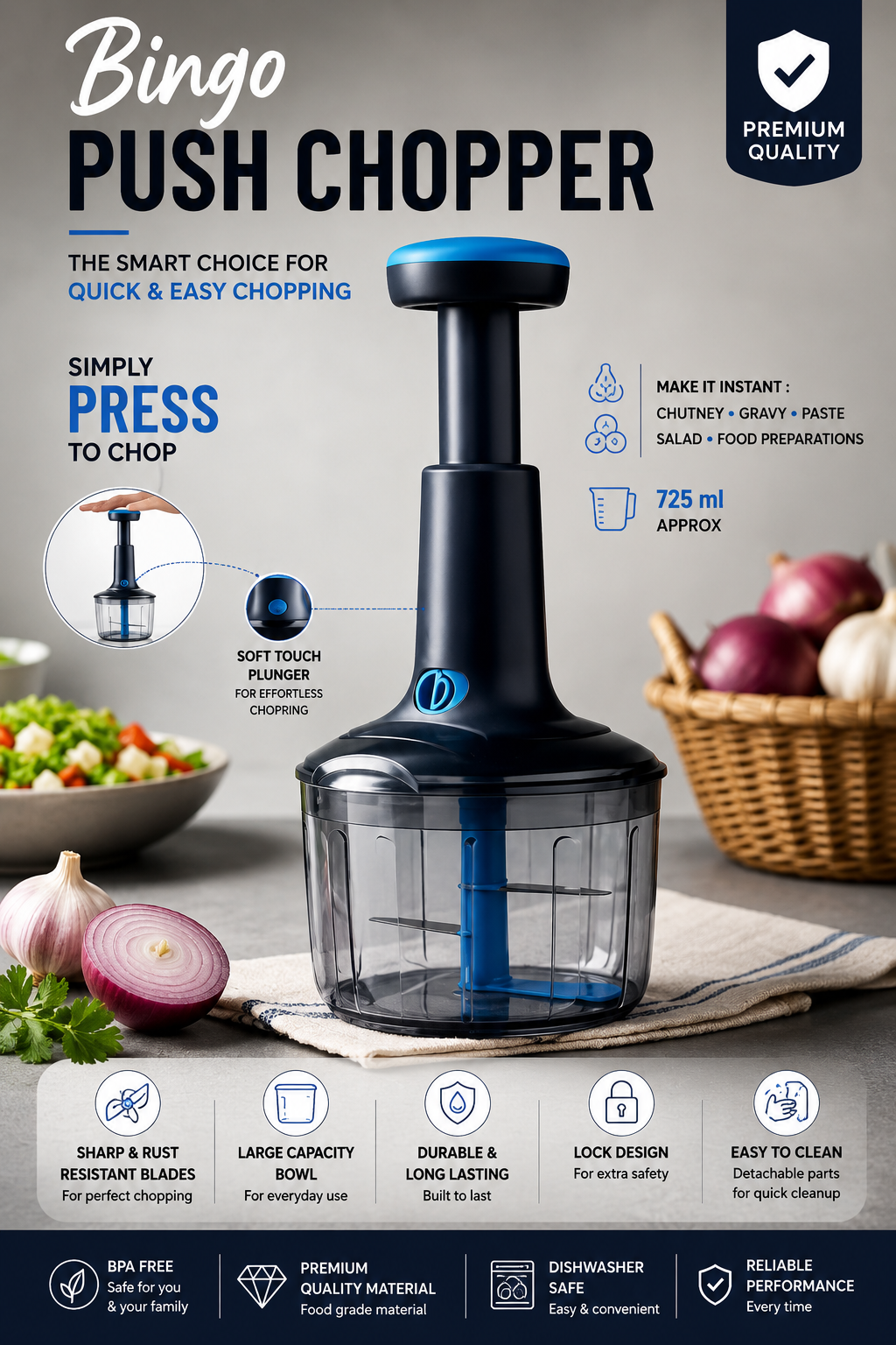 This vegetable chopper enables uniform cutting
