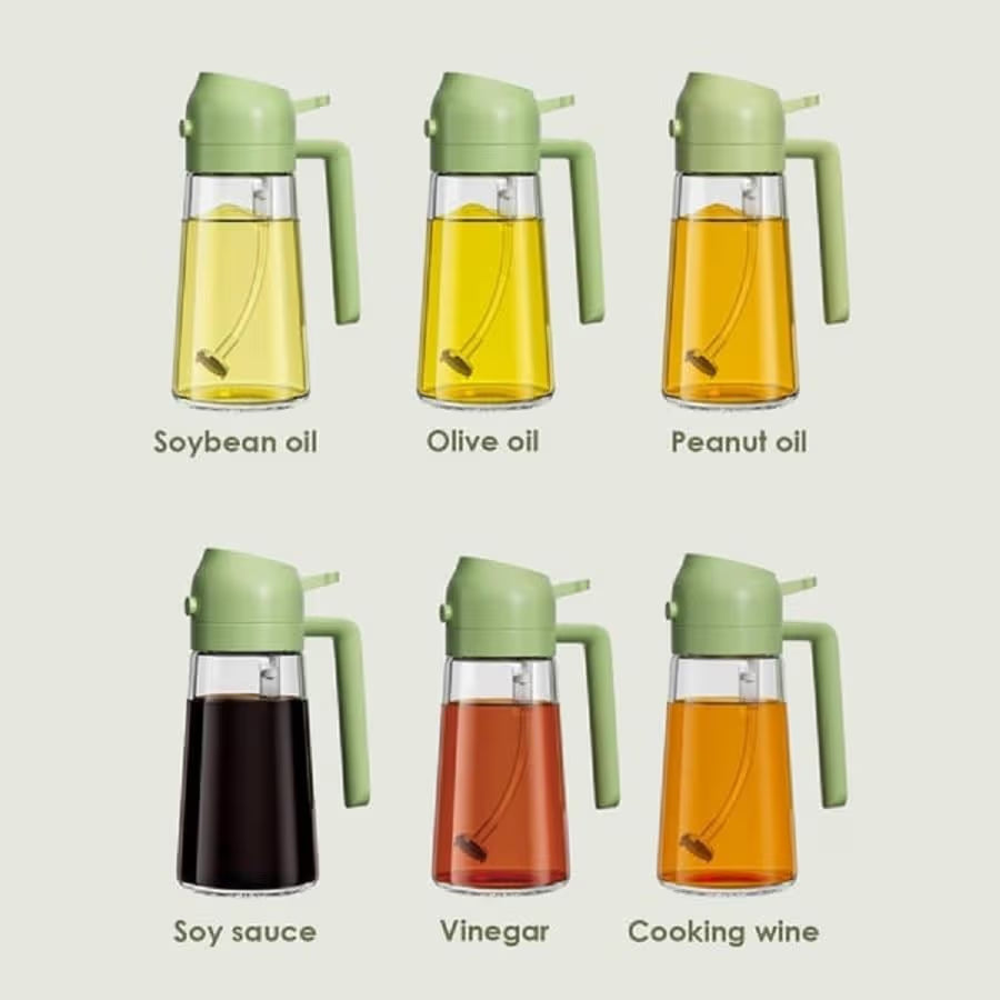 2-in-1 Oil Dispenser Spray Bottle | Premium Kitchen Oil Sprayer