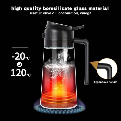 2-in-1 Oil Dispenser Spray Bottle | Premium Kitchen Oil Sprayer