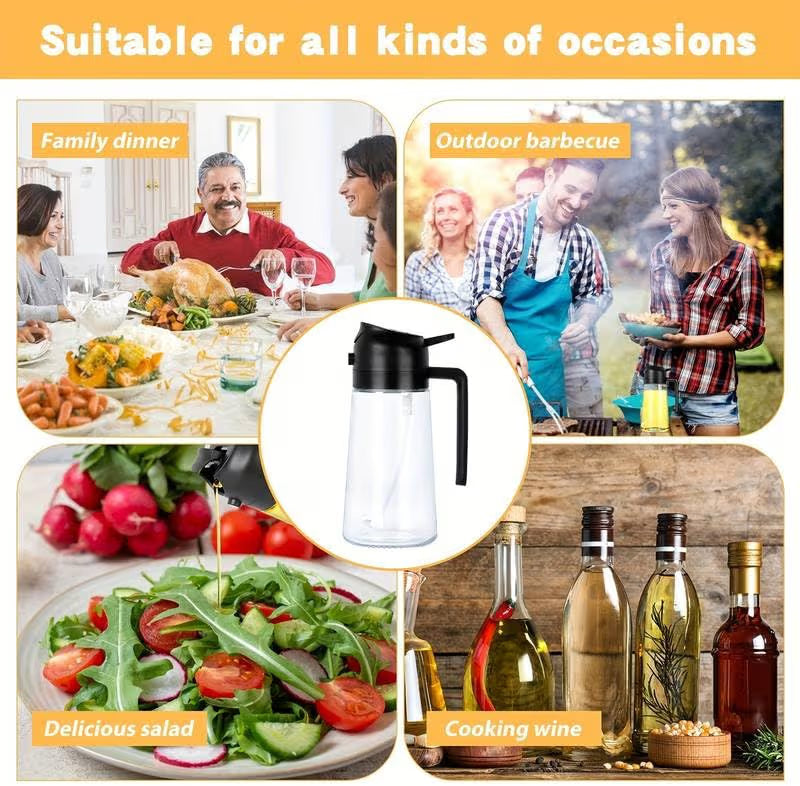 2-in-1 Oil Dispenser Spray Bottle | Premium Kitchen Oil Sprayer