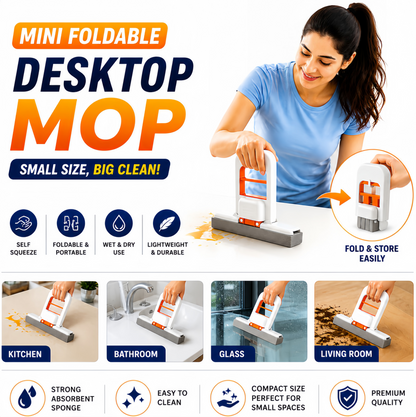 Foldable Kitchen Mop – Self‑Squeeze Sponge Mop Wet & Dry Mop (Multicolor)