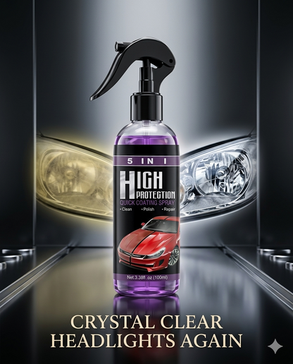 5-in-1 Car Headlight Restoration Spray | Headlight Cleaner & Polish | Headlamp Oxidation Remover | Car Headlight Repair Coating Spray 100ml