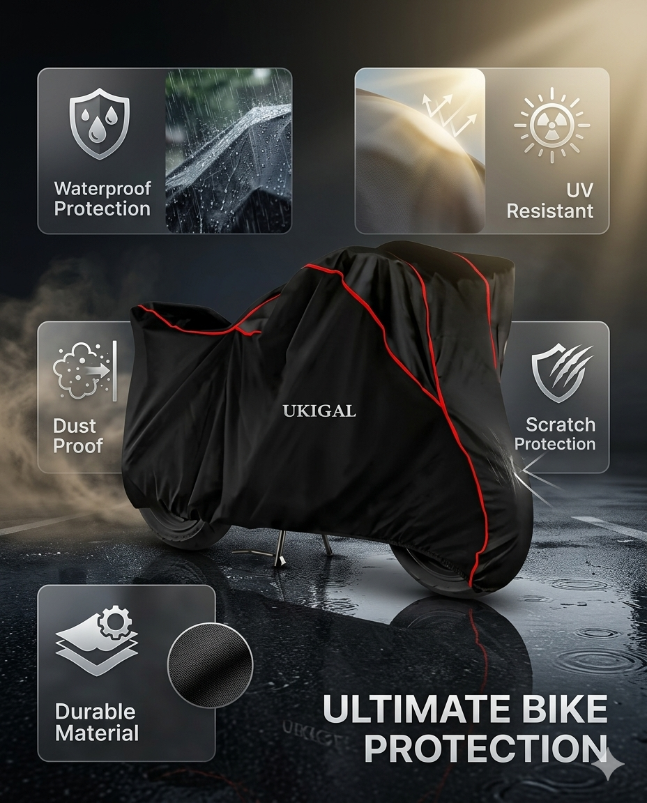 Waterproof Bike Cover for Motorcycle | Dustproof UV Protection Scooter Cover | All Weather Outdoor Motorcycle Cover | Rain & Sun Protection Cover