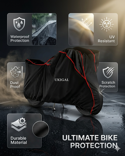 Waterproof Bike Cover for Motorcycle | Dustproof UV Protection Scooter Cover | All Weather Outdoor Motorcycle Cover | Rain & Sun Protection Cover