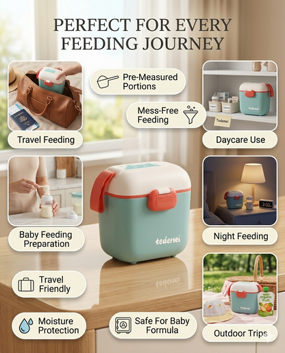 Portable Baby Feeding Box with Handle | Travel Snack Container for Kids | Leakproof Toddler Food Storage Box | Lunch Box for Babies & Children
