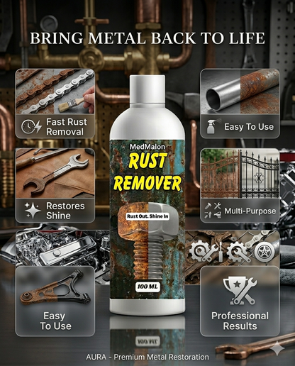 Rust Remover Spray for Metal Surfaces | Heavy Duty Rust Cleaner & Corrosion Remover | Rust Stain Removal Solution for Tools, Bike & Car Parts | 100ml