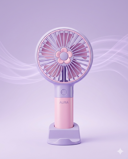 Portable Rechargeable Handheld Fan | Mini USB Cooling Fan | 3-Speed Personal Desk Fan | Compact Travel Fan for Home, Office & Outdoor Use