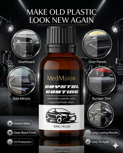 Car Plastic Restorer Coating | Plastic Trim Restorer for Cars & Bikes | Long Lasting Deep Black Shine | Dashboard & Exterior Plastic Polish 350ml