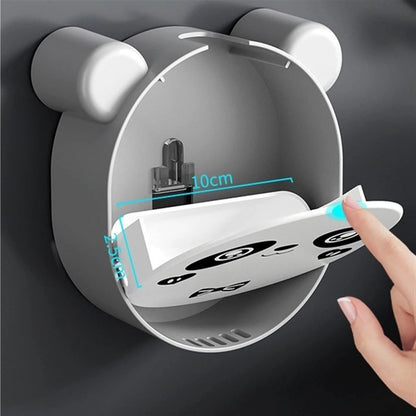 Teady Soap Box — Panda Wall-Mounted Soap Dish | Hole-Free Installation | Bathroom Organizer