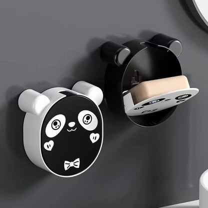 Teady Soap Box — Panda Wall-Mounted Soap Dish | Hole-Free Installation | Bathroom Organizer