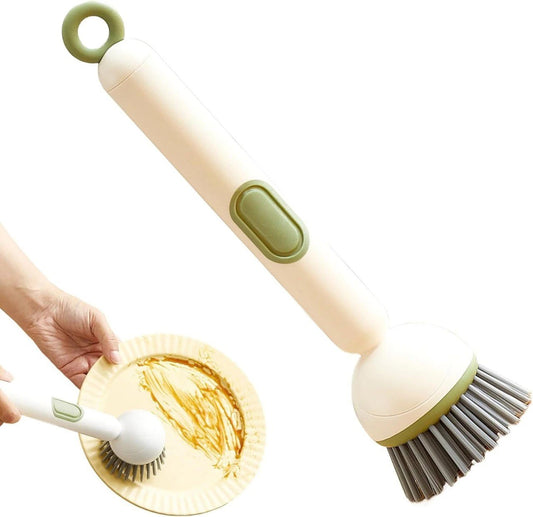Liquid Dispensing Rotatable Pot Brush – 360° Kitchen Scrubbing Wand