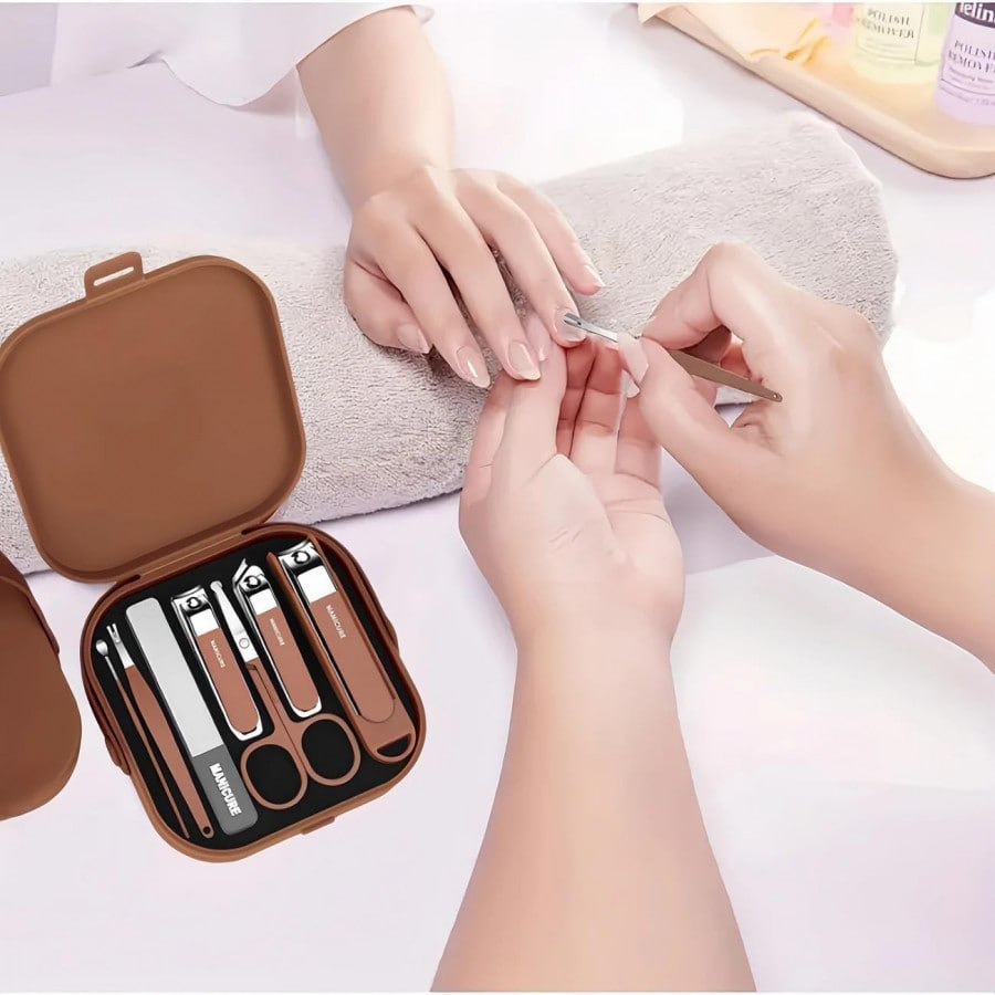 Professional Manicure & Pedicure Kit | Stainless Steel Nail Clipper Set | Portable Nail Grooming Kit with Travel Case | Nail Care Tools for Men & Women