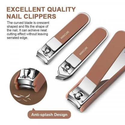 Professional Manicure & Pedicure Kit | Stainless Steel Nail Clipper Set | Portable Nail Grooming Kit with Travel Case | Nail Care Tools for Men & Women